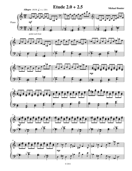 Etude 2.0 + 2.5 for Piano Solo from 25 Etudes using Symmetry, Mirroring and Intervals image number null