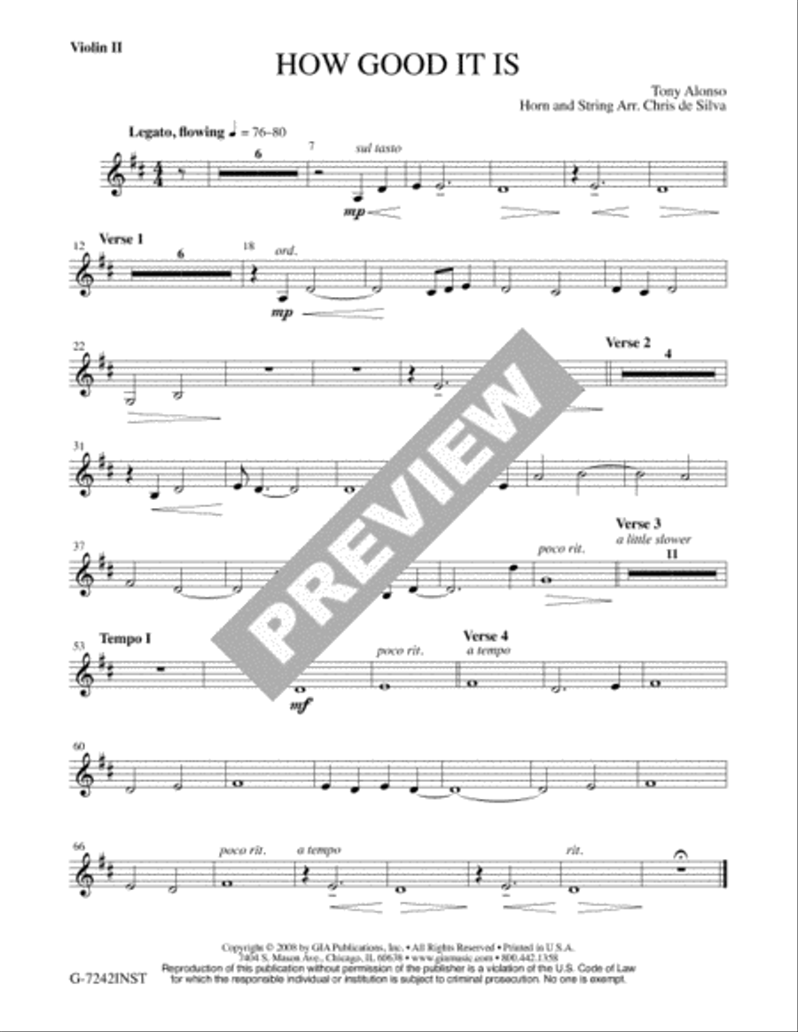How Good It Is - Full Score and Parts 4-Part scores gallery preview page 3