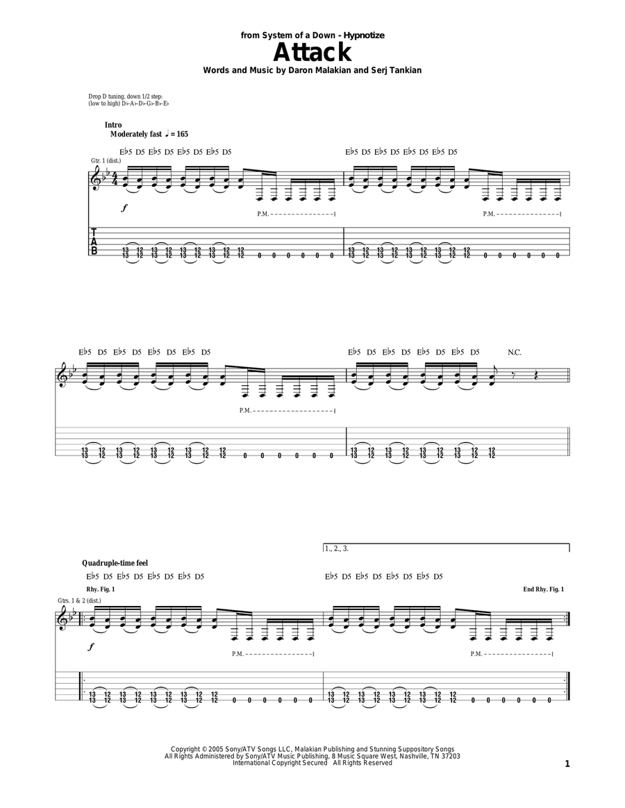 Attack Attack Electric Guitar scores gallery preview page 1