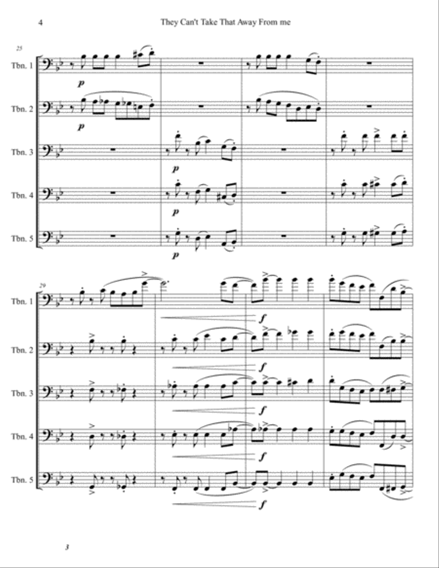 They Can't Take That Away From Me Brass Ensemble scores gallery preview page 5