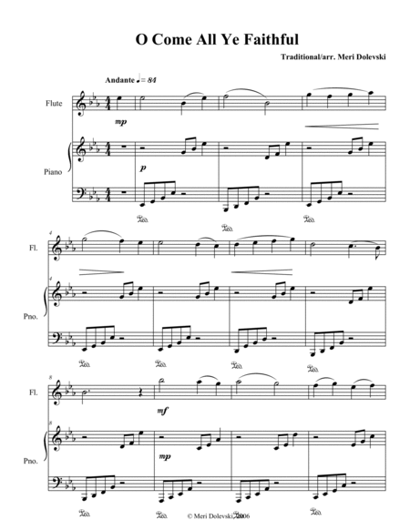 O Come All Ye Faithful: flute/piano