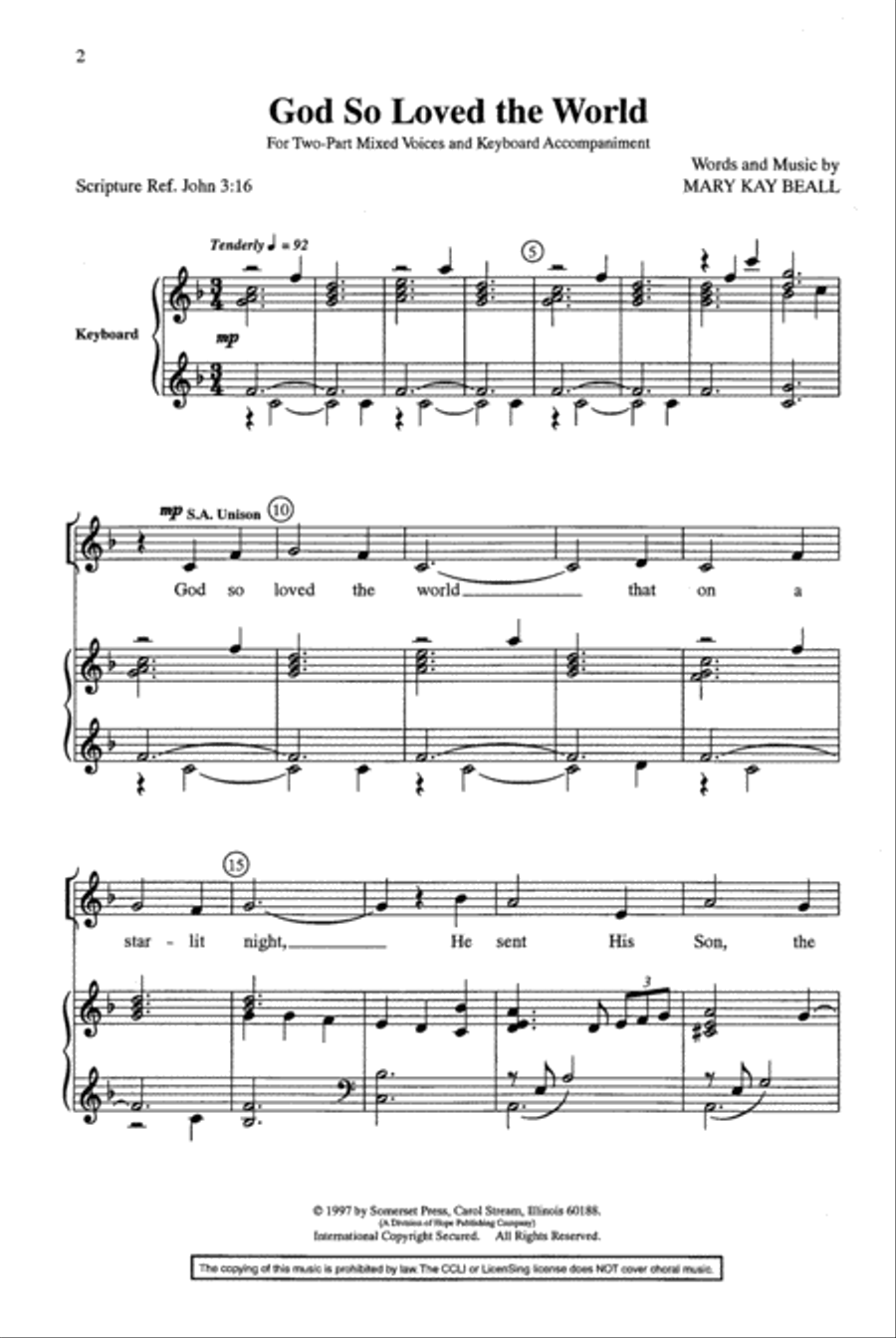 God So Loved the World 2-Part scores gallery preview page 2