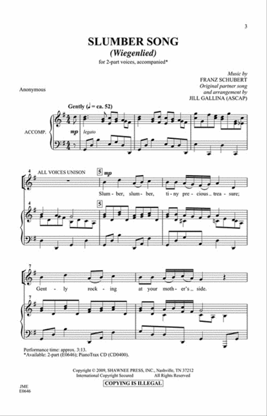 Slumber Song Slumber Song 2-Part scores gallery preview page 2