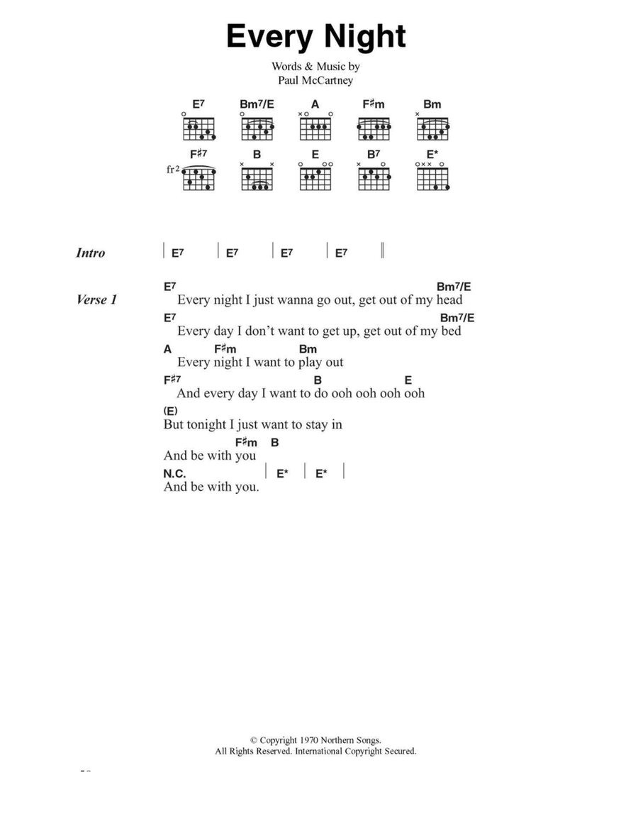 Every Night Every Night Acoustic Guitar scores gallery preview page 1