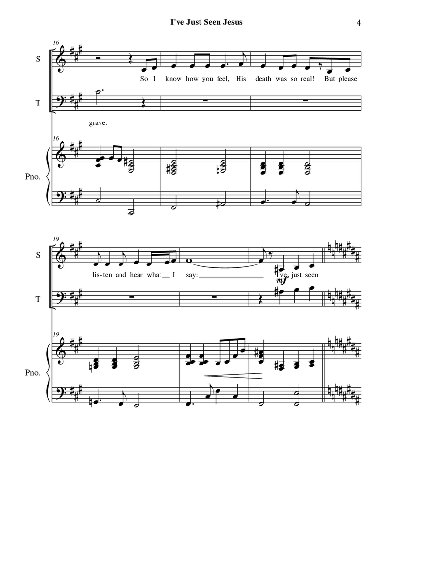 I've Just Seen Jesus Piano, Vocal scores gallery preview page 5