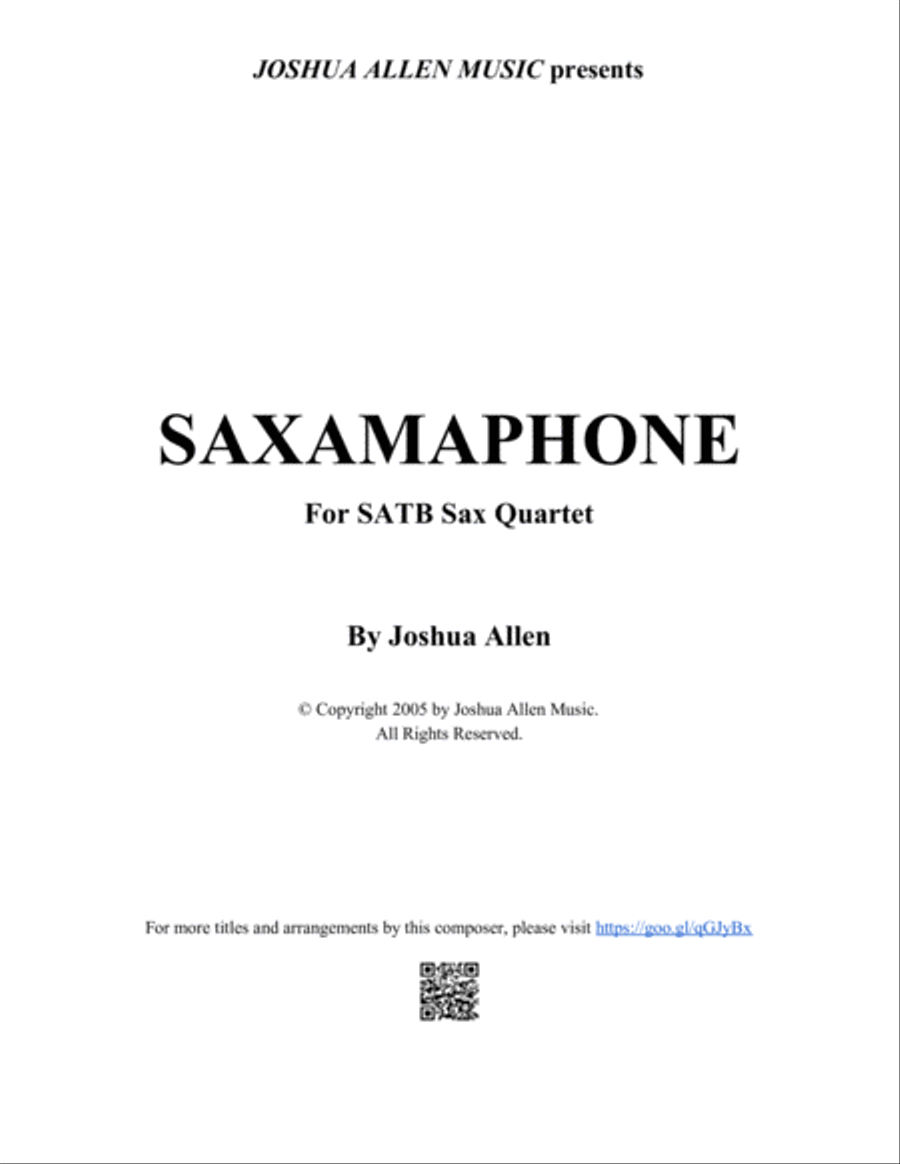 Saxamaphone Woodwind Quartet scores gallery preview page 1