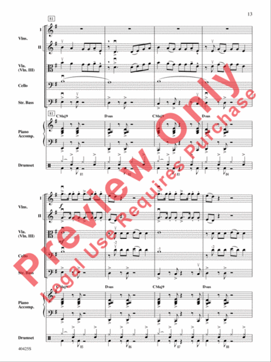 Teenage Dream / Super Bass Mash-Up String Orchestra scores gallery preview page 14