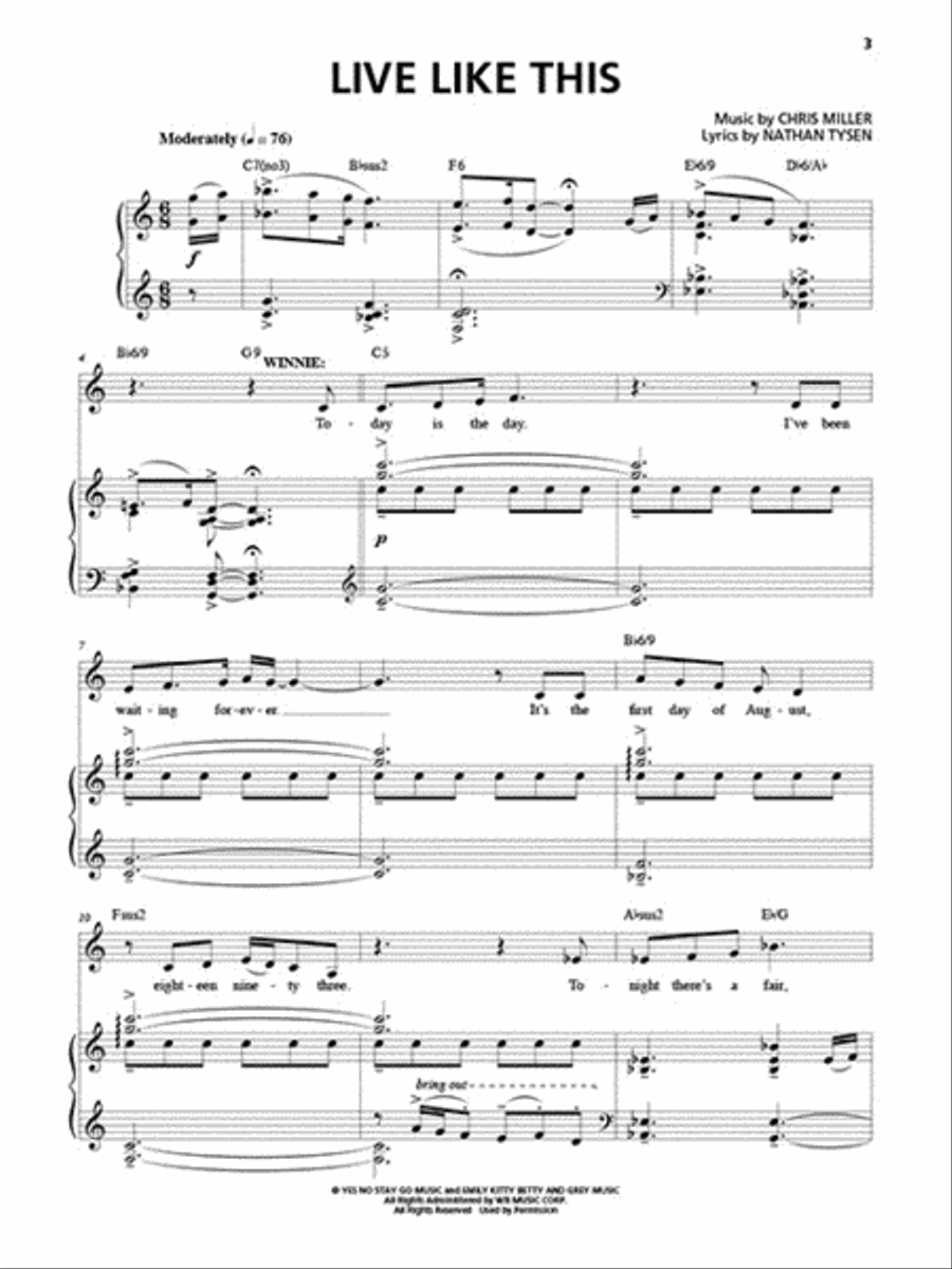 Tuck Everlasting – Vocal Selections Piano, Vocal scores gallery preview page 3