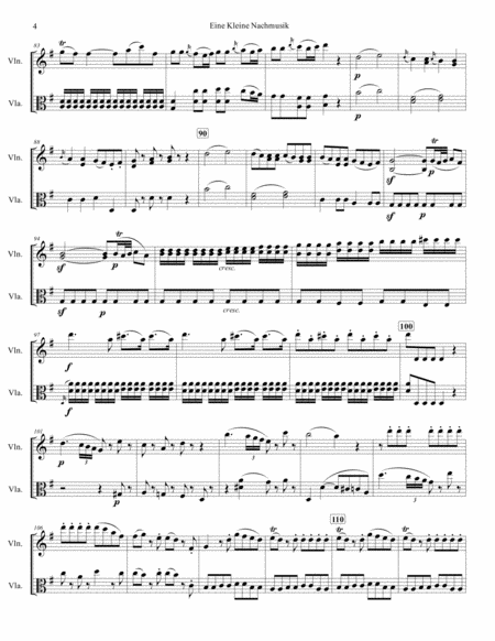 Wolfgang Amadeus Mozart - "Eine kleine Nachtmusik" (1st mvt Allegro) for string duo