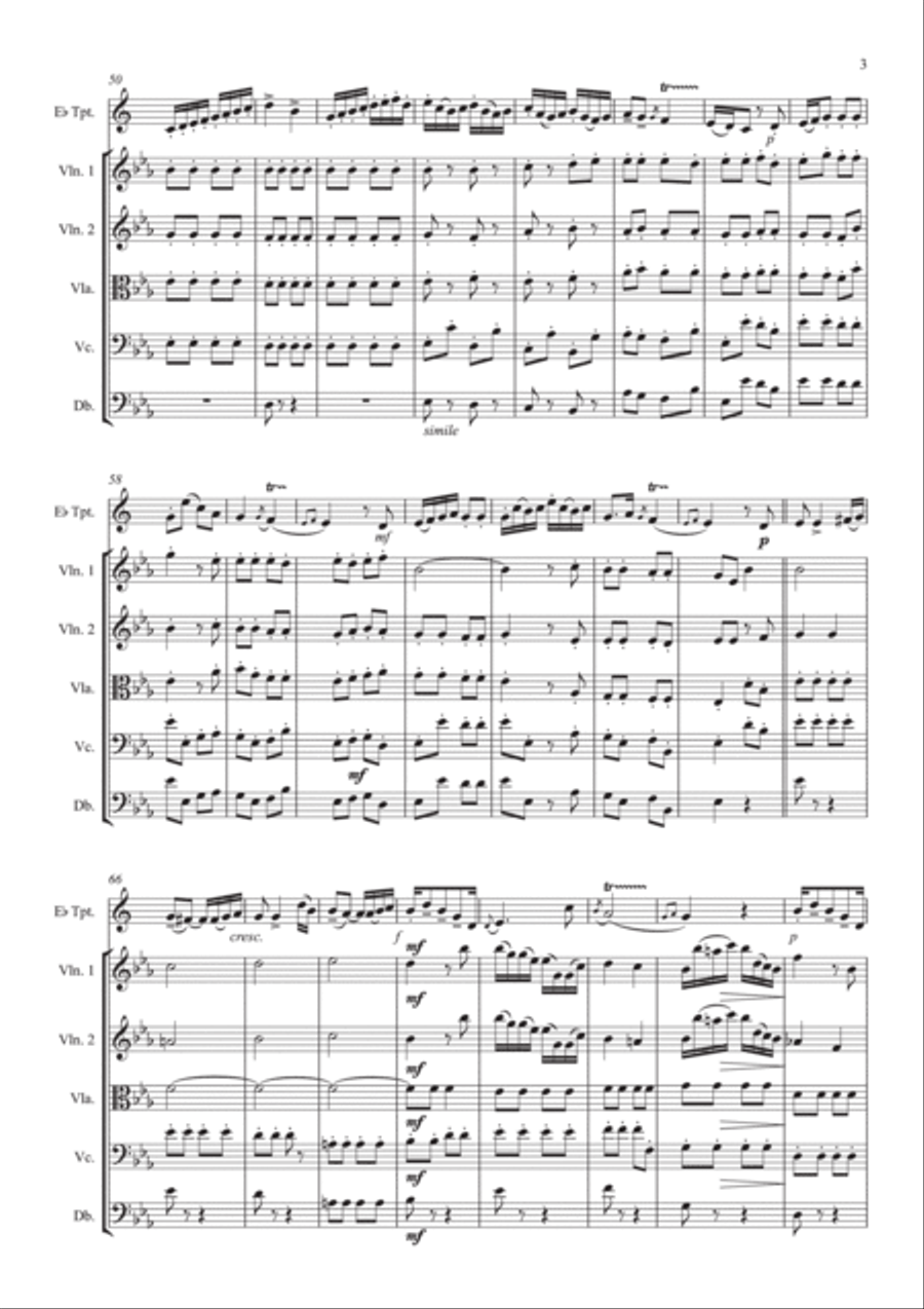 Neruda Trumpet Concerto in Eb Chamber Orchestra scores gallery preview page 4