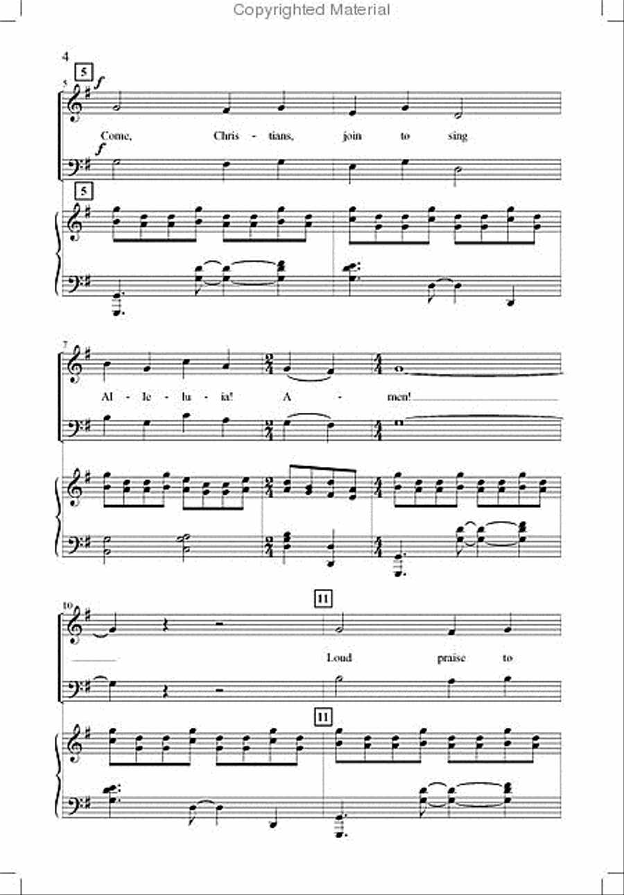 Come, Christians, Join to Sing 4-Part scores gallery preview page 3