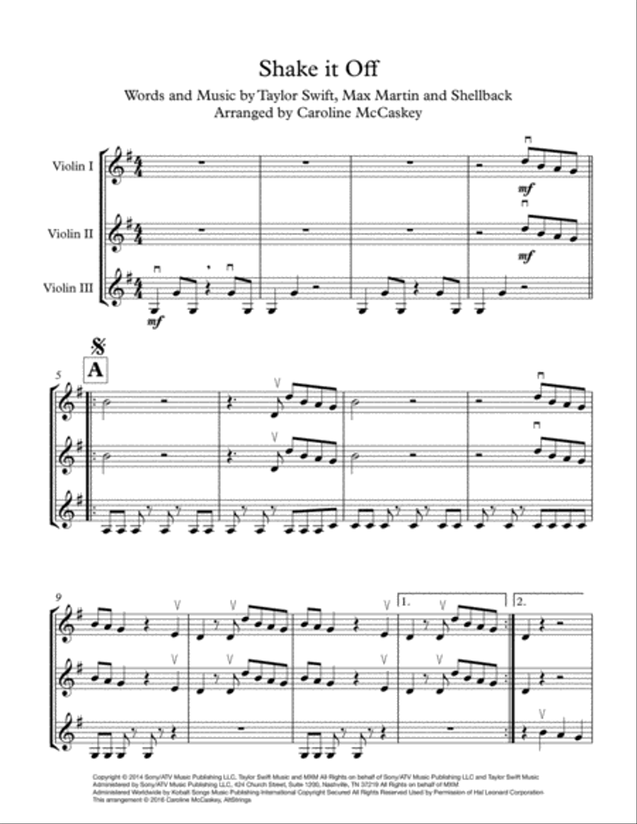 Shake It Off String Trio scores gallery preview page 2