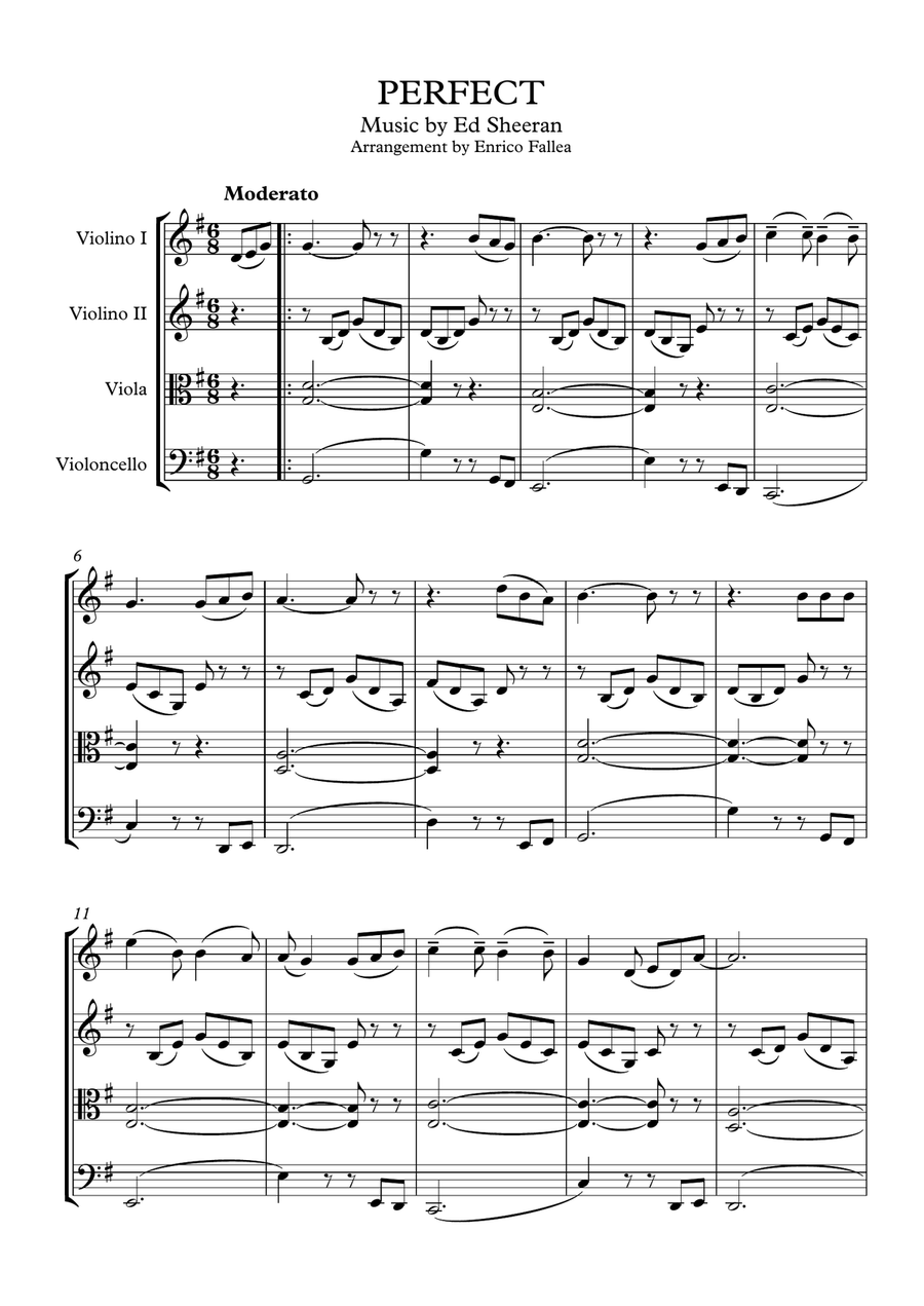 Perfect Perfect String Quartet scores gallery preview page 1