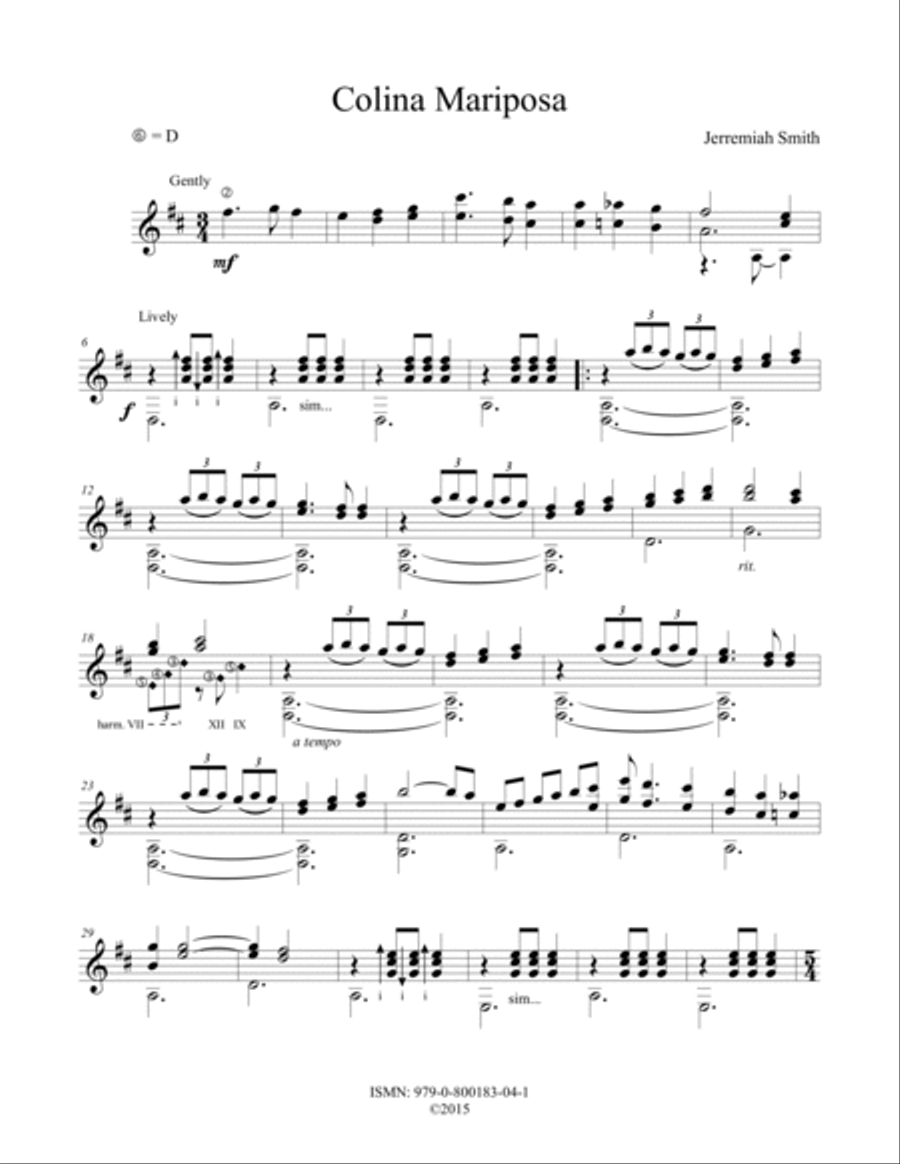Colina Mariposa Colina Mariposa Guitar Solo scores gallery preview page 2
