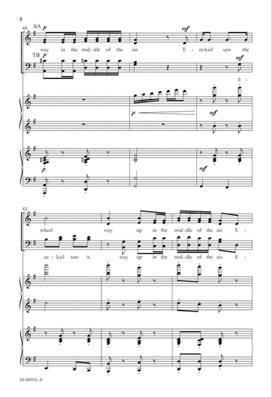Ezekiel Saw the Wheel 4-Part scores gallery preview page 9