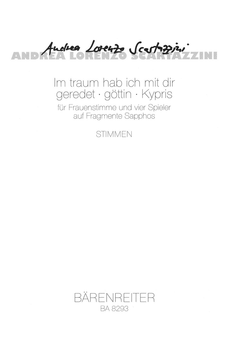 Im traum hab ich mit dir geredet - gottin - Kypris Mezzo-Soprano Voice scores gallery preview page 1