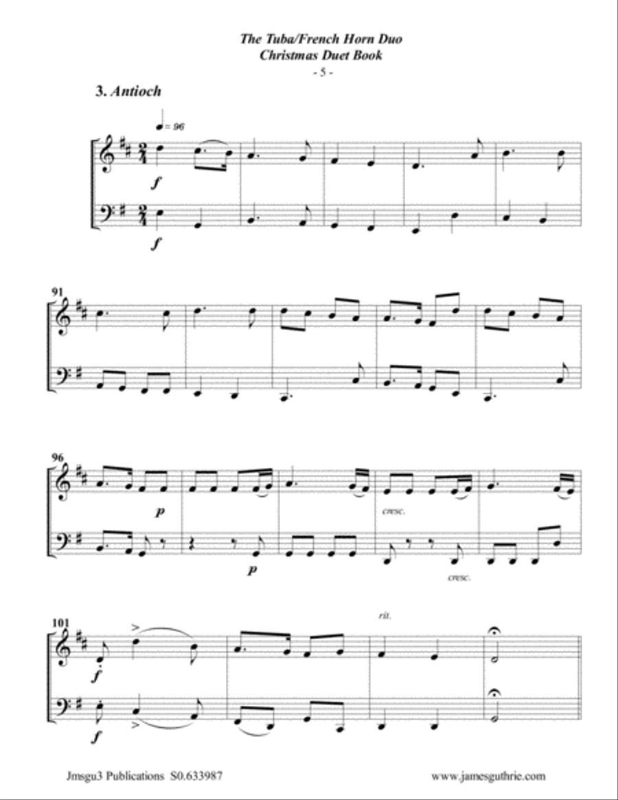 The Tuba & French Horn Christmas Duet Book Brass Duet scores gallery preview page 6