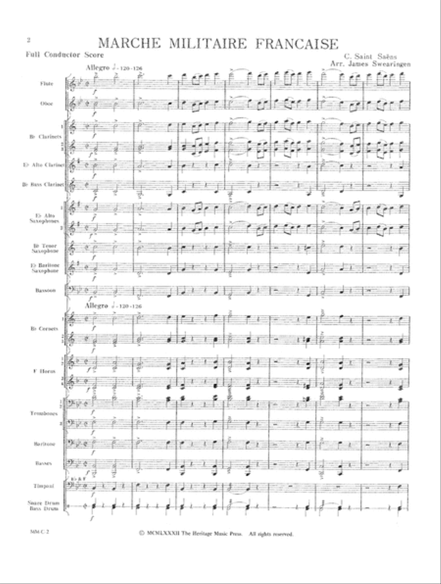 Marche Militaire Francaise Concert Band scores gallery preview page 2