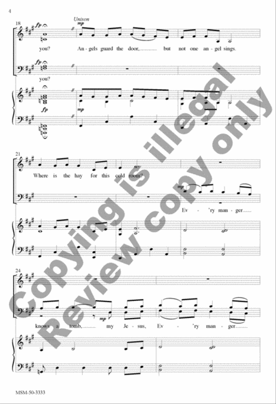 No Crying He Makes 4-Part scores gallery preview page 4