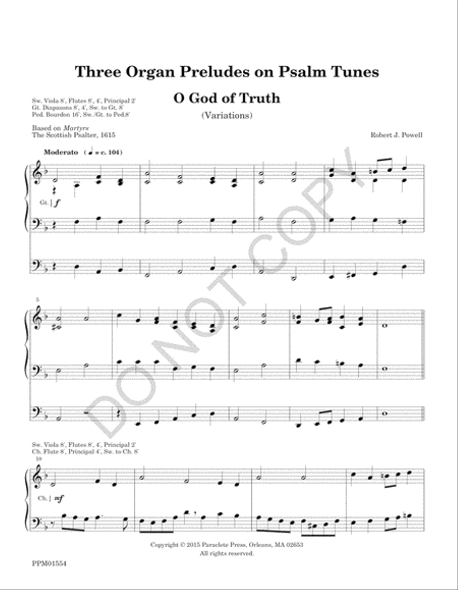 Three Organ Preludes on Psalm Tunes Organ Solo scores gallery preview page 4