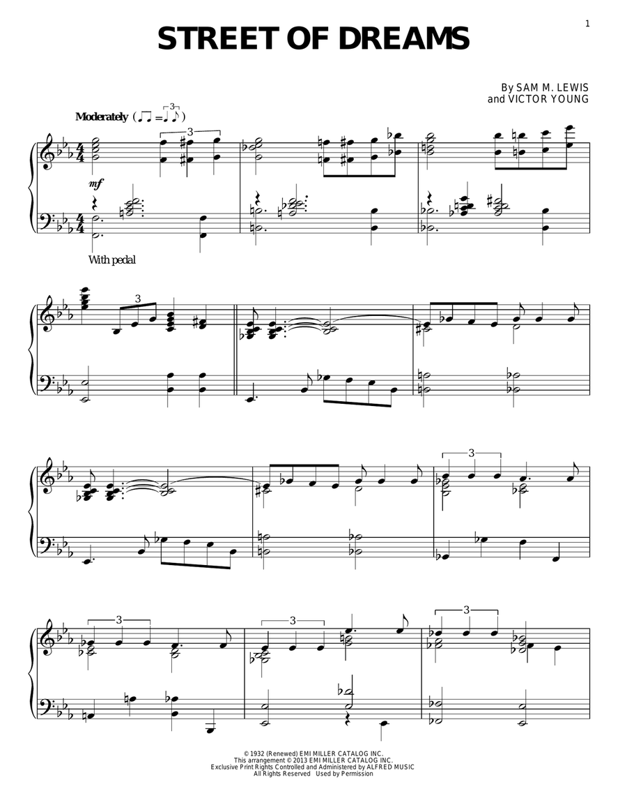 Street Of Dreams Street Of Dreams Piano Solo scores gallery preview page 1