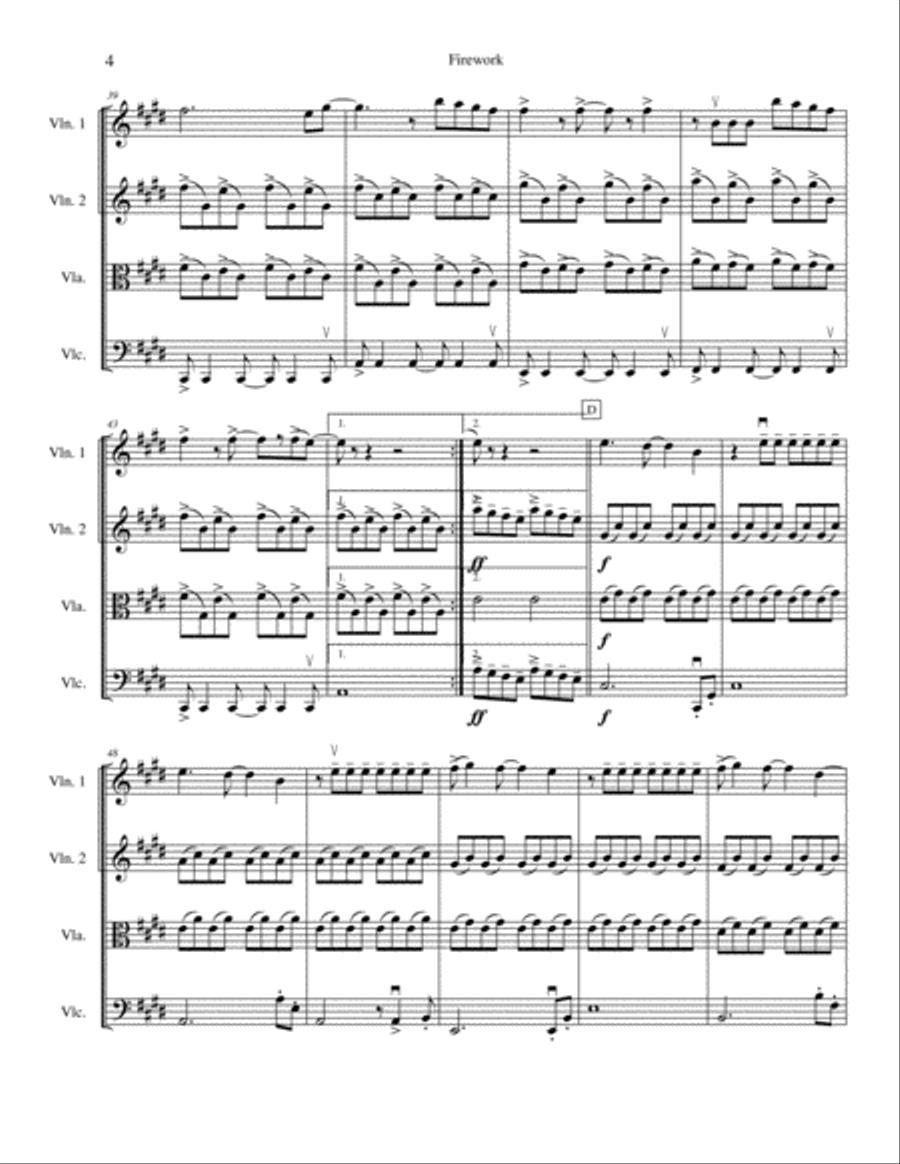 Firework String Quartet scores gallery preview page 4