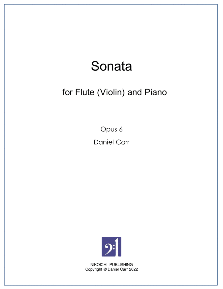 Sonata for Flute (or Violin) And Piano - Opus 6 Small Ensemble scores gallery preview page 1