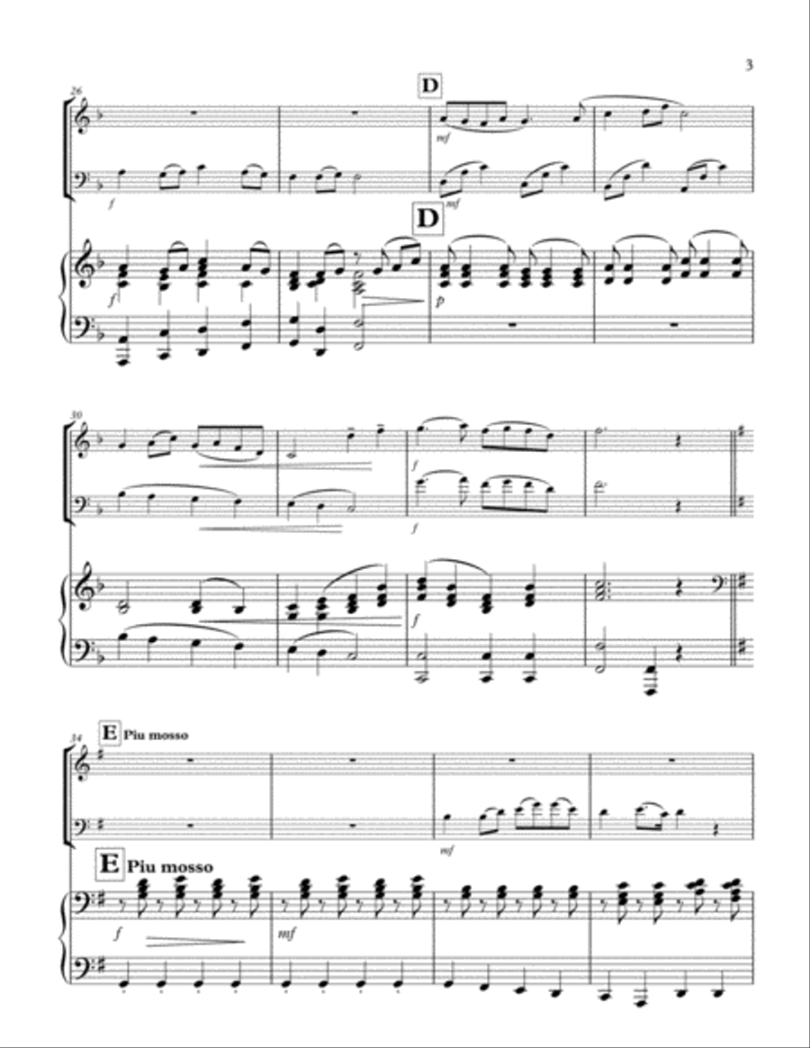 Jasmine Flower (Mo Li Hua) 茉莉花 for Trio (Violin, VC, Piano) Piano Trio scores gallery preview page 3