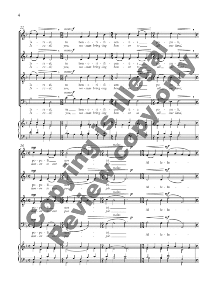Tota pulchra es, Maria (Ah, how fair are you, O Mary) 4-Part scores gallery preview page 5