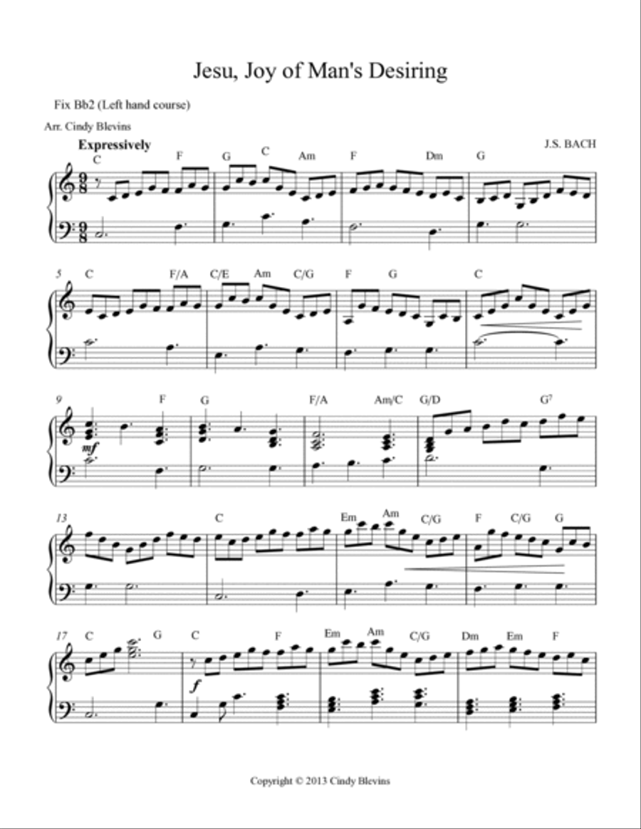 Jesu, Joy of Man's Desiring, for Double-Strung Harp Harp scores gallery preview page 2