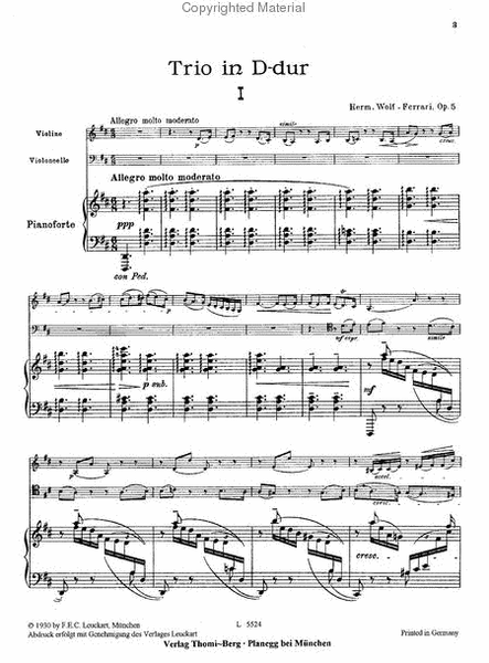 Trio Nr. 1 in D-Dur op. 5