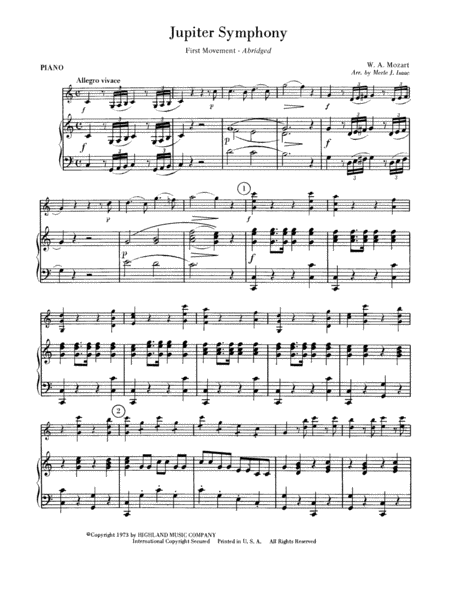 Jupiter Symphony, 1st Movement: Piano Accompaniment