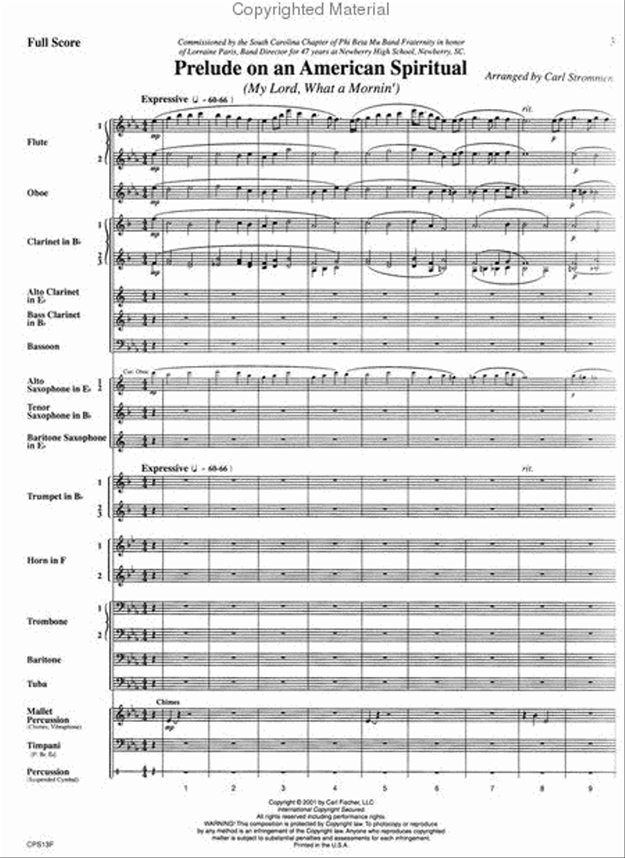 Prelude on An American Spiritual Concert Band scores gallery preview page 2