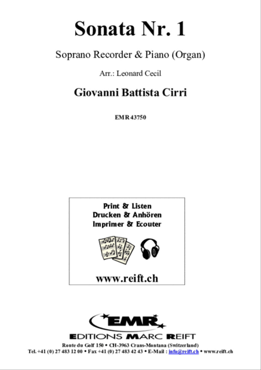 Sonata No. 1 Soprano Recorder scores gallery preview page 2