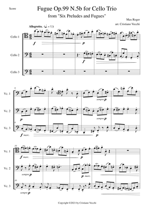 Fugue Op.99 N.5b for Cello Trio