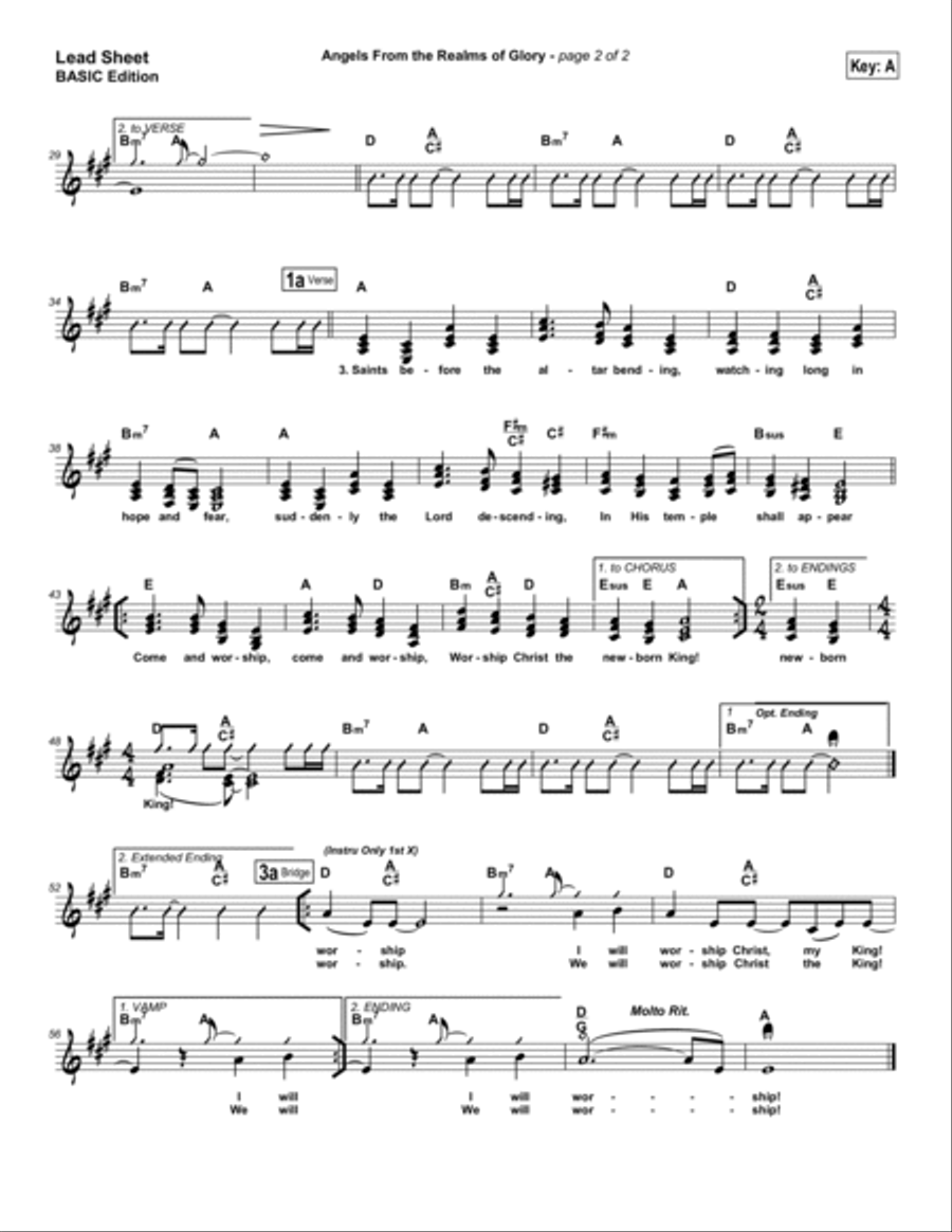 Angels From the Realms of Glory Piano scores gallery preview page 2