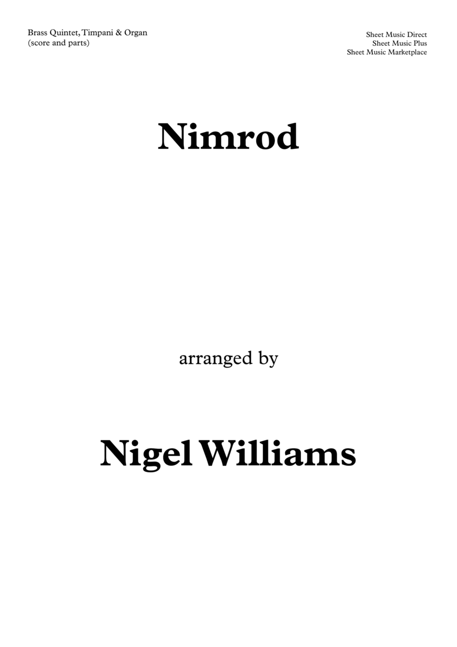 Nimrod, for Brass Quintet, Timpani and Organ Horn scores gallery preview page 1