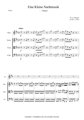 Serenade No.13 "Eine Kleine Nachtmusik" in G major, K.525 1.Allegro Easy & Short In D