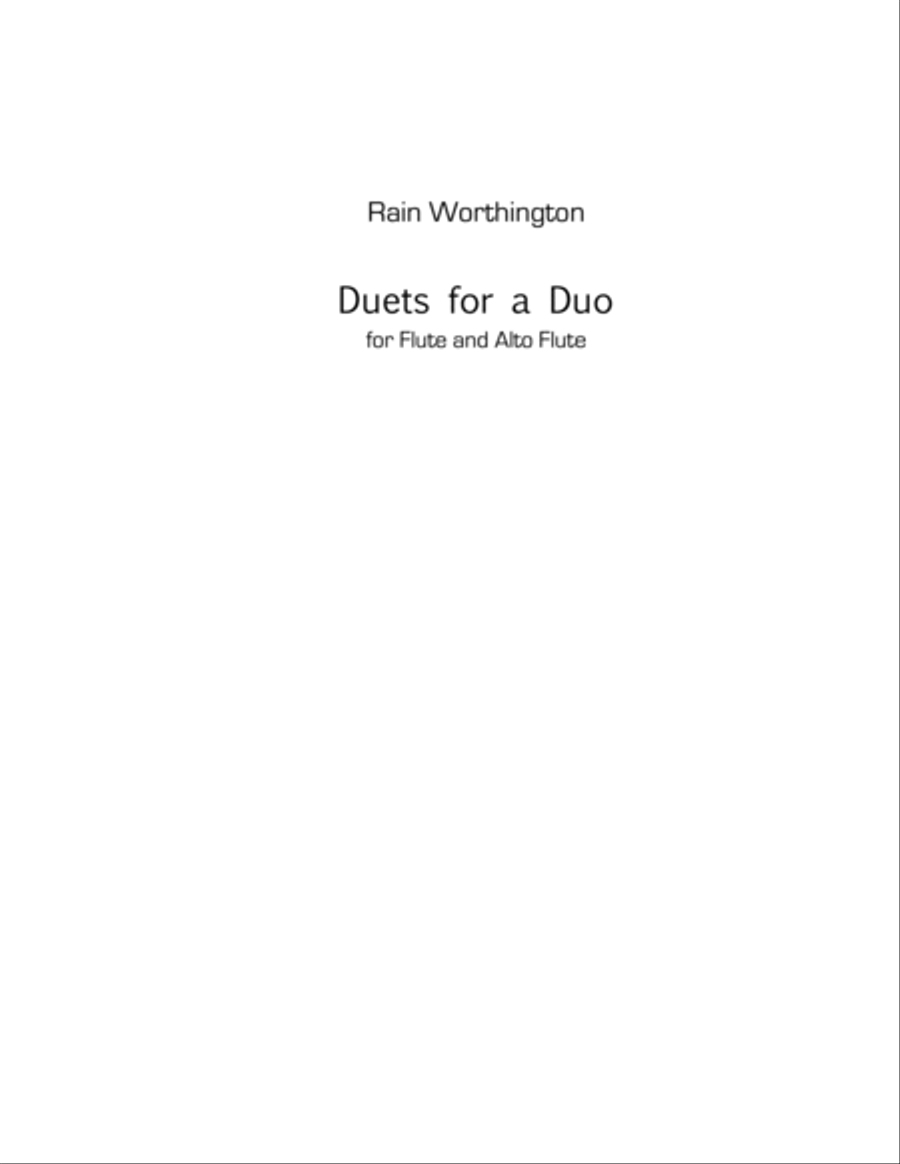 Duets for a Duo – for two flutes Flute Duet scores gallery preview page 1