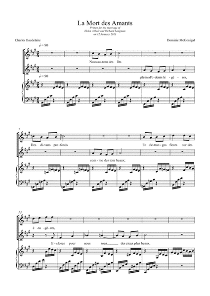 La Mort des Amants (Soprano, Alto, Piano) image number null