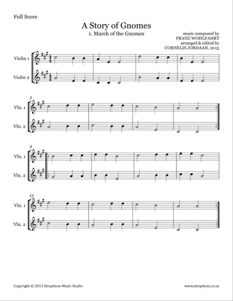 STREPITOSO VIOLIN METHOD : A Story of Gnomes, for 2 violins
