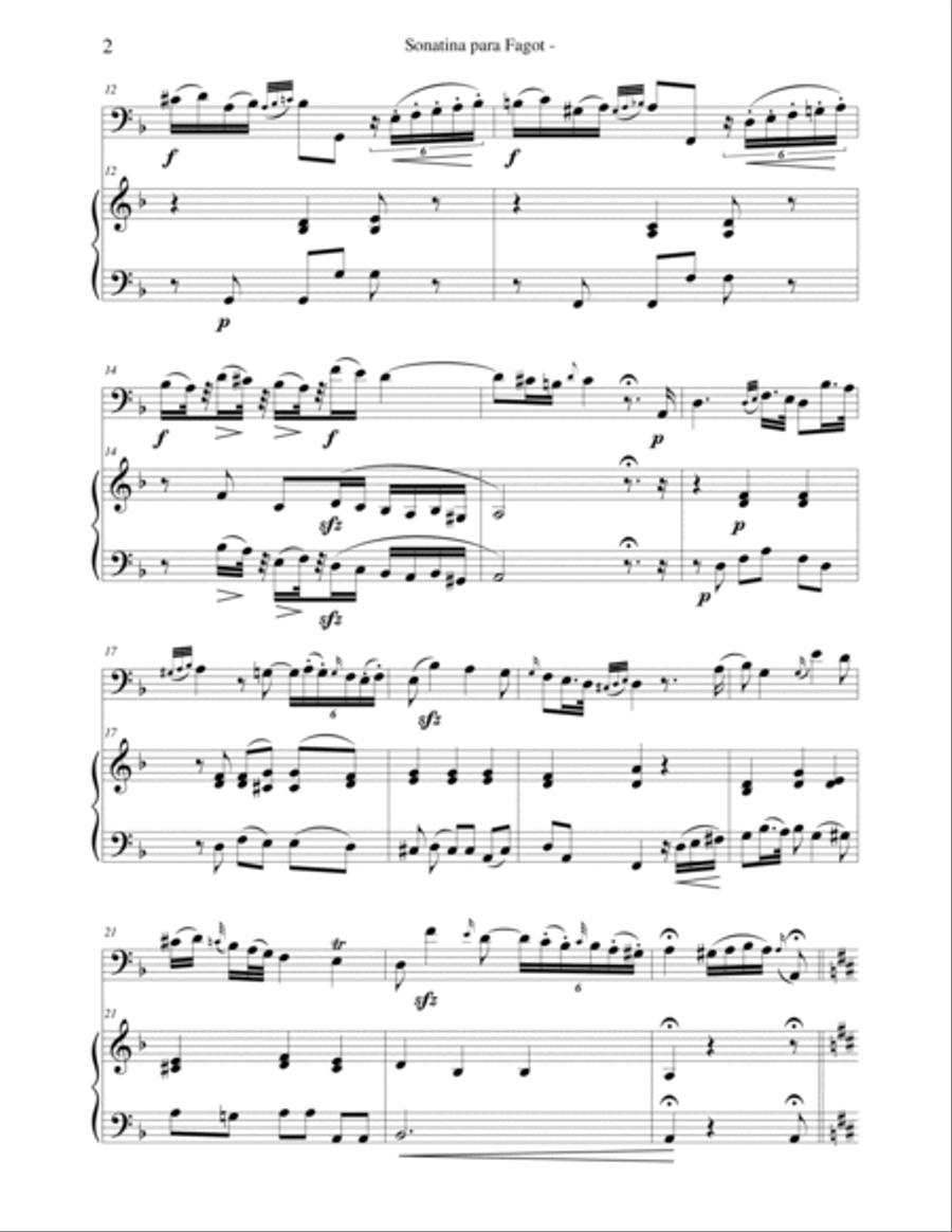 Sonata para fagot de Manuel Sanchez Garcia Small Ensemble scores gallery preview page 4