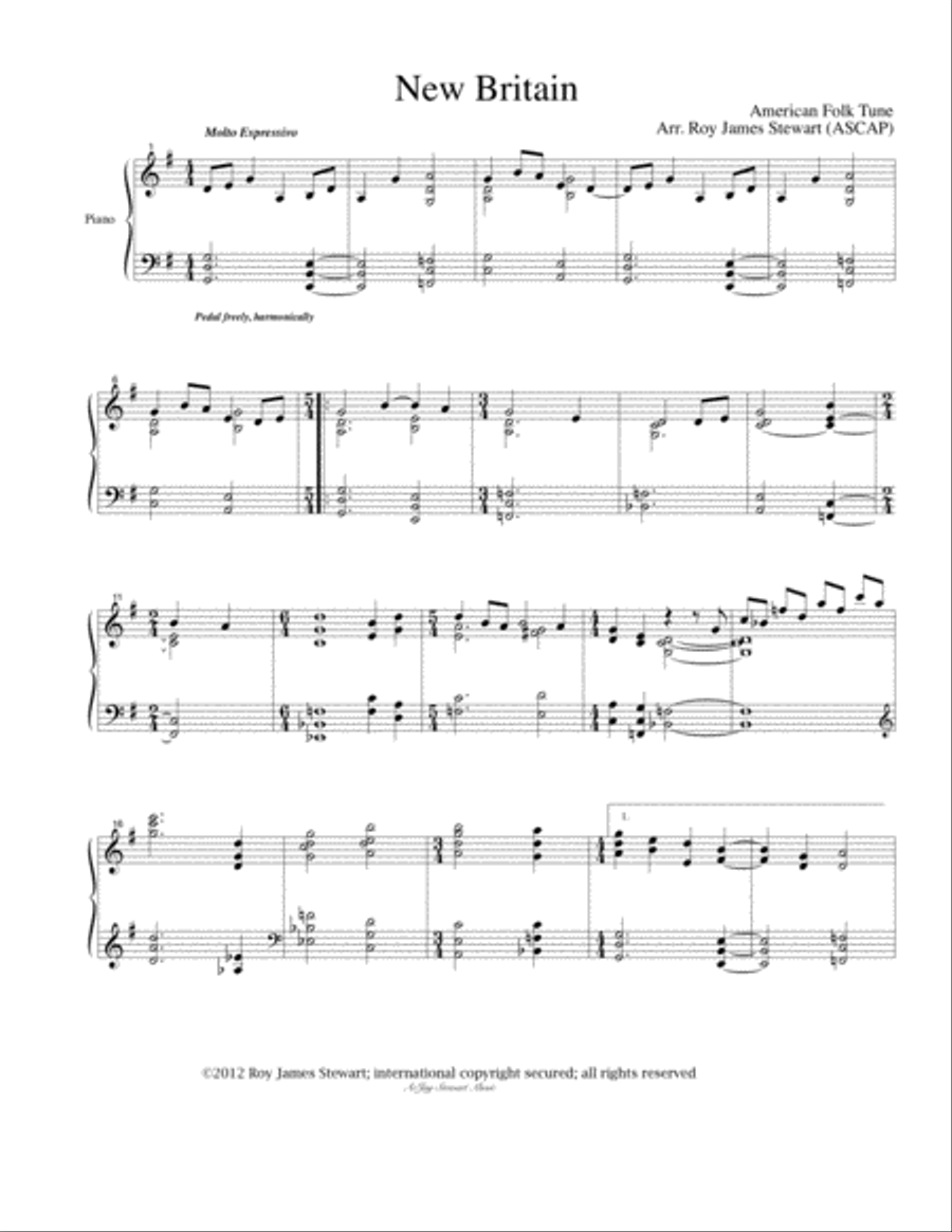 New Britain (Amazing Grace) Piano Solo scores gallery preview page 1