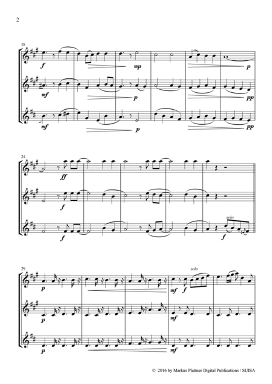 ‘Let Us Break Bread Together’ for Flute Trio (2 flutes and alto flute) Flute Trio scores gallery preview page 4