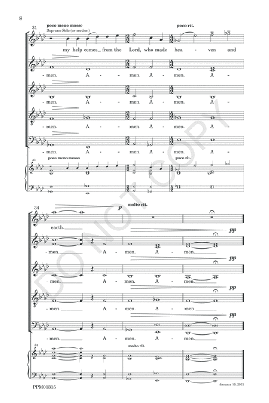 I Lift Up My Eyes to the Mountain SSAATTBB scores gallery preview page 11