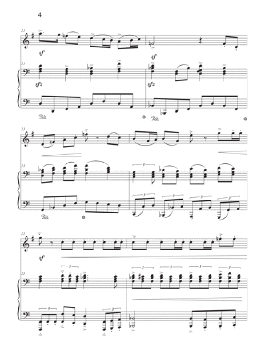 A CELEBRATION for Horn in F and Piano (Score and Part) Piano scores gallery preview page 6