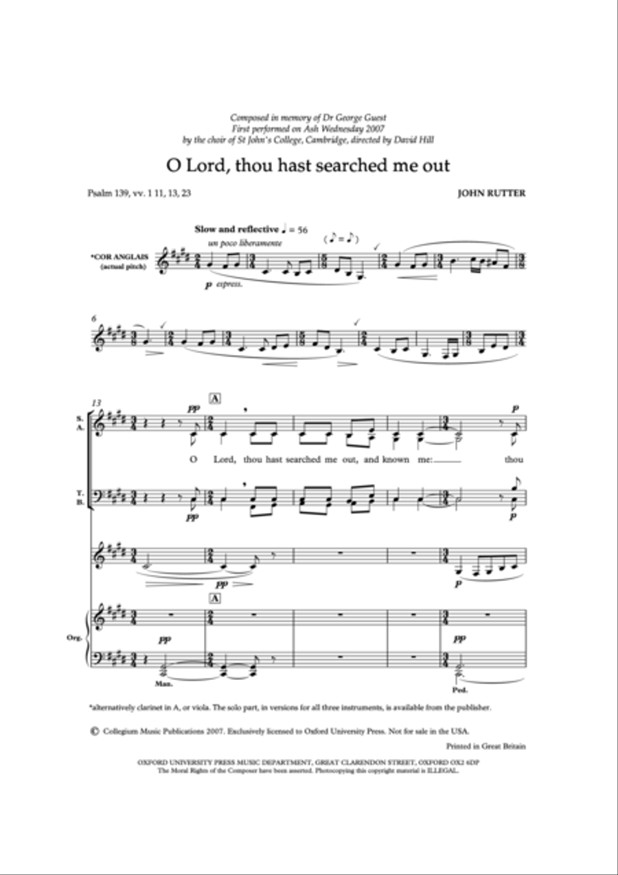 O Lord, thou hast searched me out 4-Part scores gallery preview page 2