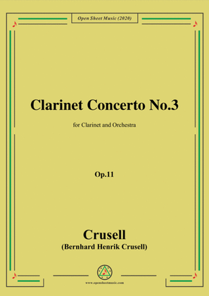 Book cover for Crusell-Clarinet Concerto No.3,Op.11,for Clarinet and Orchestra