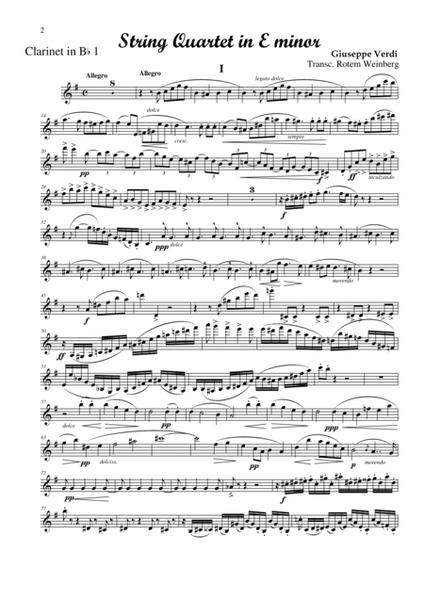 Quartet in E minor, mvmt.1 (Clarinet Quartet) image number null