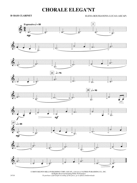 Chorale Elega'nt: B-flat Bass Clarinet